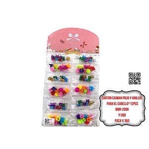CARTON CAIMAN PIOJO Y ANILLOS PARA EL CABELLO*12PCS BMR-2088
