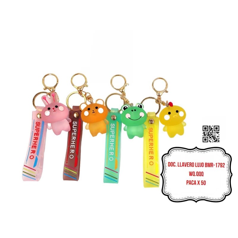 LLAVERO FINO GD ANIMALITOS TRASLUCIDO BMR-1792 (X12)