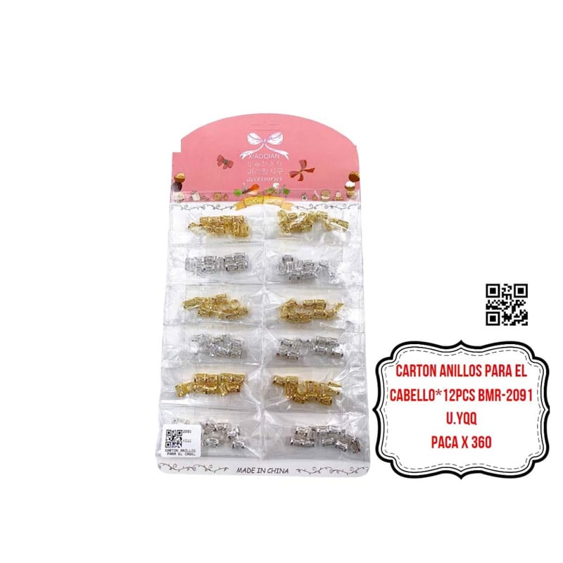CARTON ANILLOS PARA EL CABELLO*12PCS BMR-2091