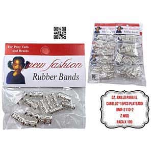 DZ. ANILLO PARA EL CABELLO*15PCS PLATEADO BMR-2110-2