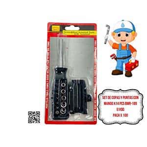 SET DE COPAS Y PUNTAS CON MANGO X14 PCS BMR-189