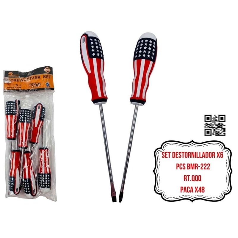 SET DESTORNILLADOR X6 PCS BMR-222