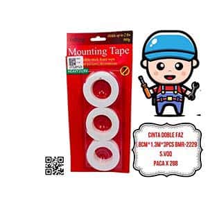 CINTA DOBLE FAZ 1.8CM*1.3M*3PCS BMR-2229