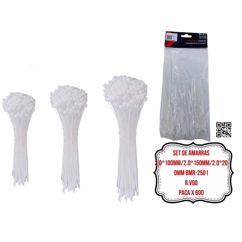 SET DE AMARRAS 2.0*100MM/2.0*150MM/2.0*200MM BMR-2501