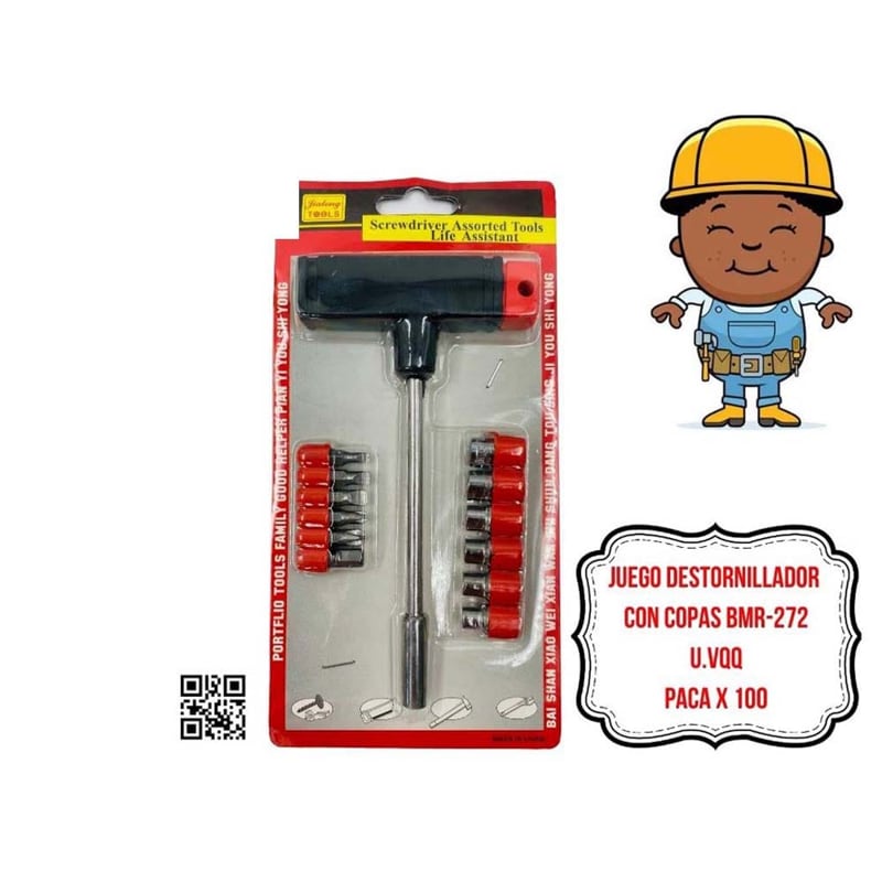 JUEGO DESTORNILLADOR CON COPAS BMR-272