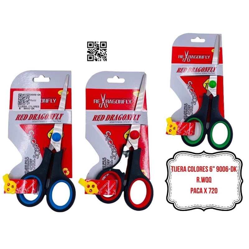 TIJERA COLORES 6" 9006-DK