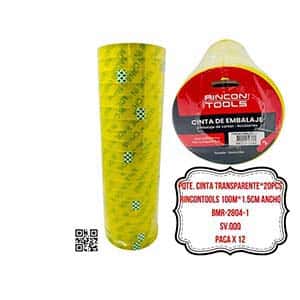 PQTE. CINTA TRANSPARENTE*20PCS RINCONTOOLS 100M*1.5CM ANCHO BMR-2804-1