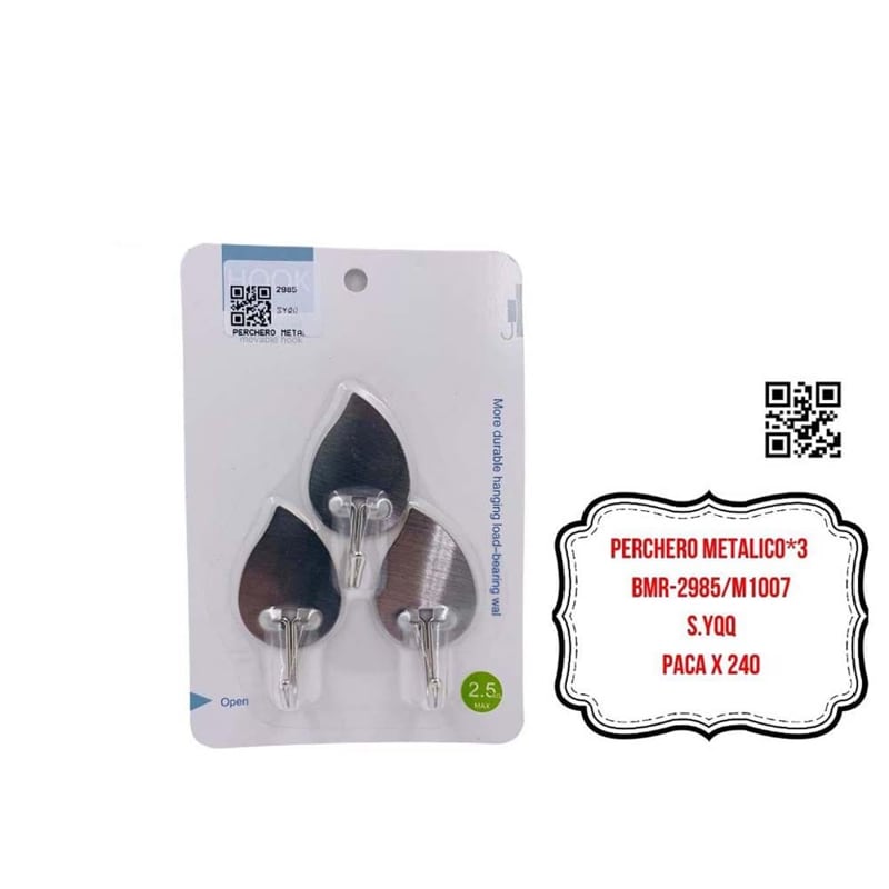 PERCHERO METALICO*3 BMR-2985/M1007