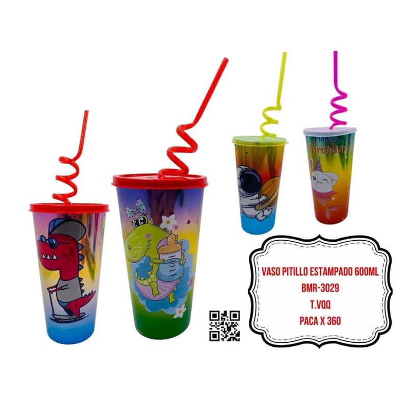 VASO PITILLO ESTAMPADO 600ML BMR-3029