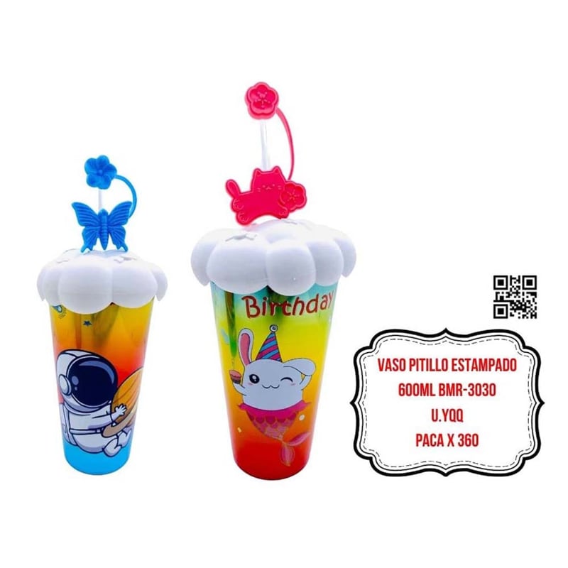 VASO PITILLO ESTAMPADO 600ML BMR-3030