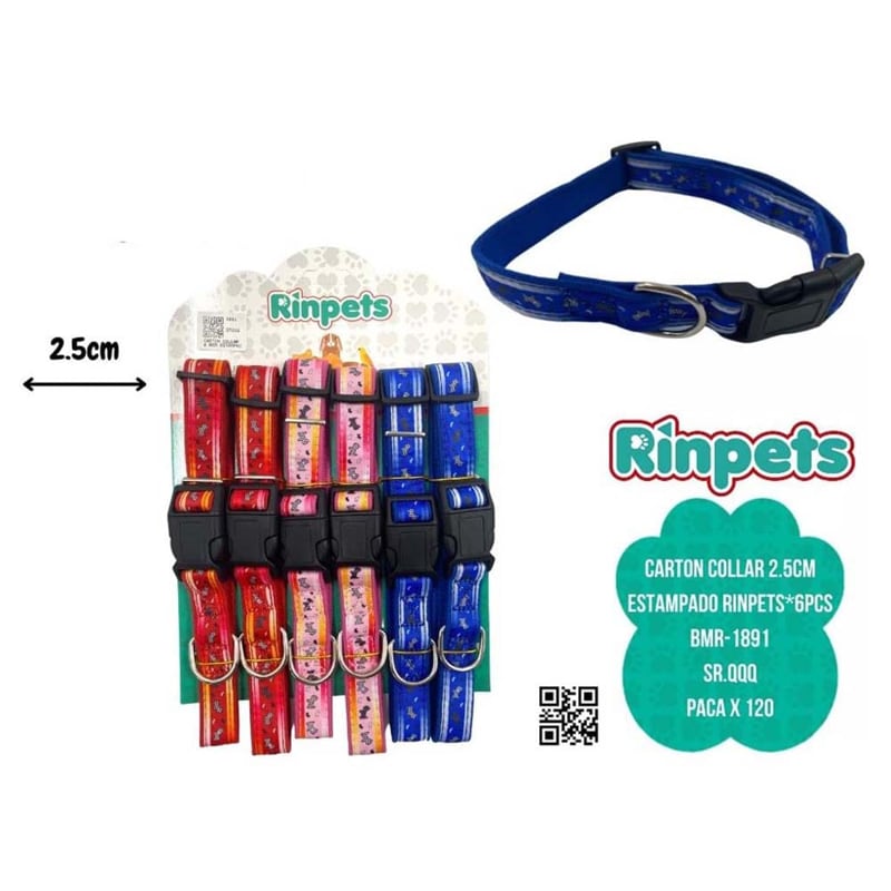 CARTON COLLAR 2.5CM ESTAMPADO RINPETS*6PCS BMR-1891