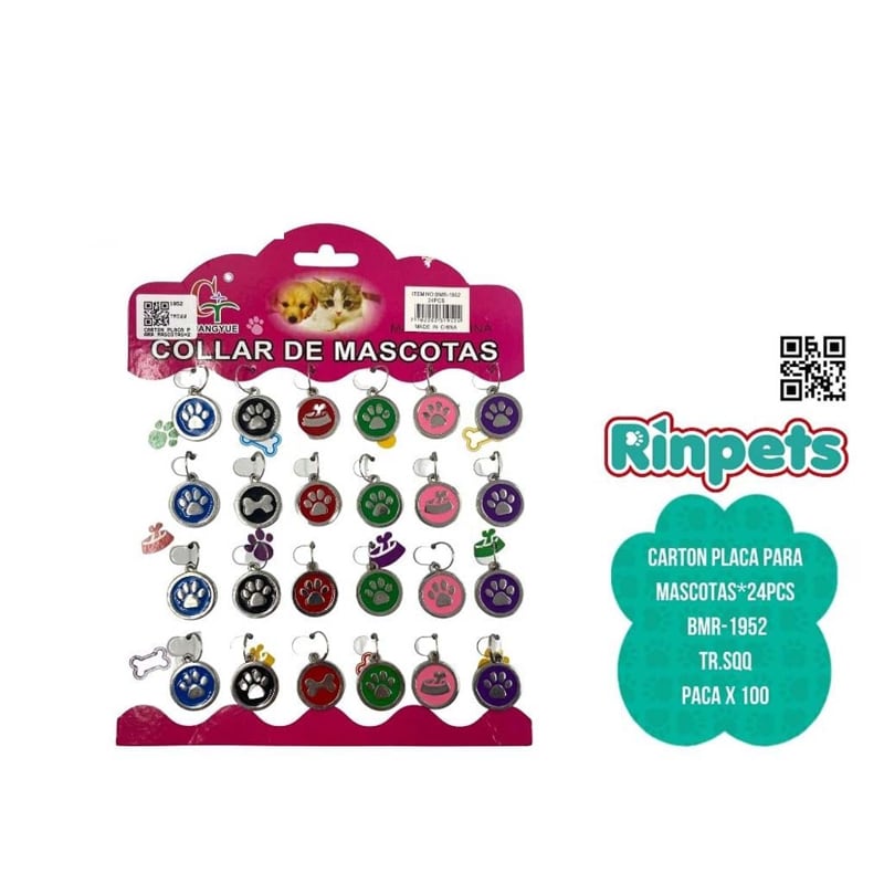 CARTON PLACA PARA MASCOTAS*24PCS BMR-1952