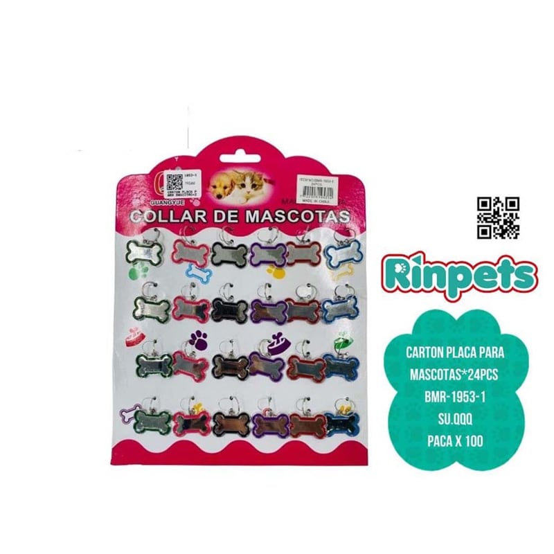 CARTON PLACA PARA MASCOTAS*24PCS BMR-1953-1
