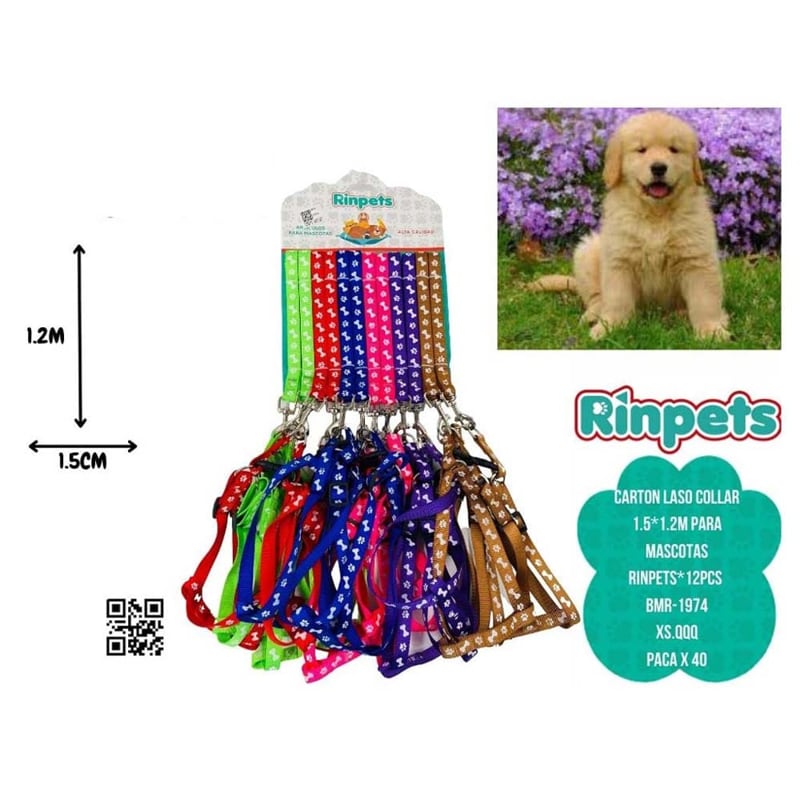 CARTON LASO COLLAR 1.5*1.2M PARA MASCOTAS RINPETS*12PCS BMR-1974