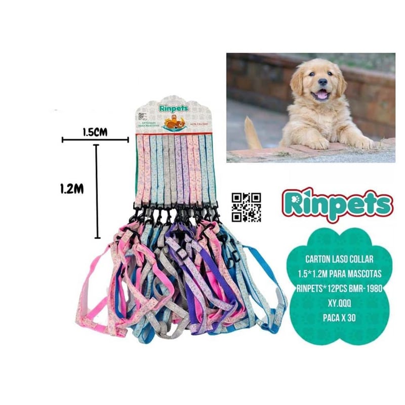 CARTON LASO COLLAR 1.5*1.2M PARA MASCOTAS RINPETS*12PCS BMR-1980
