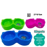 RECIPIENTE PLASTICO DOBLE PARA MASCOTAS 27*15*5CM RINPETS BMR-2623