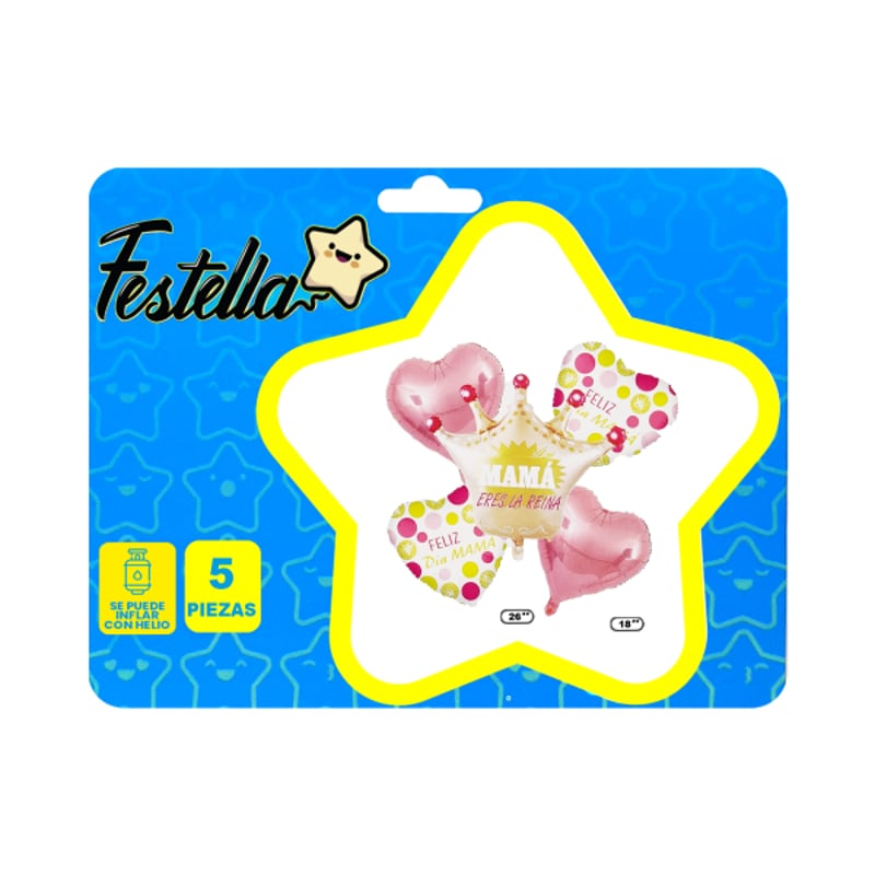 KIT GLOBO CORONA MAMA X5(PQTX12):