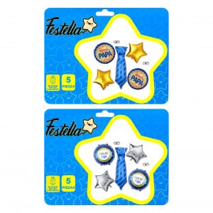KIT DE GLOBOS CORBATA PAPA X5(PQTX12)
