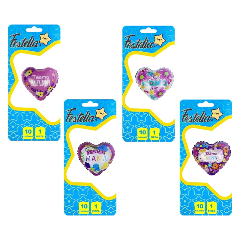 GLOBO CORAZON TE AMO MAMA10"(PQTX25):