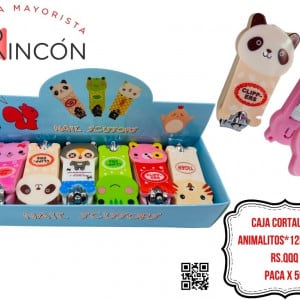 CAJA CORTAUÑAS ANIMALITOS*12PCS B12