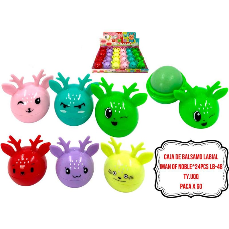 CAJA DE BALSAMO LABIAL IMAN OF NOBLE*24PCS LB-48