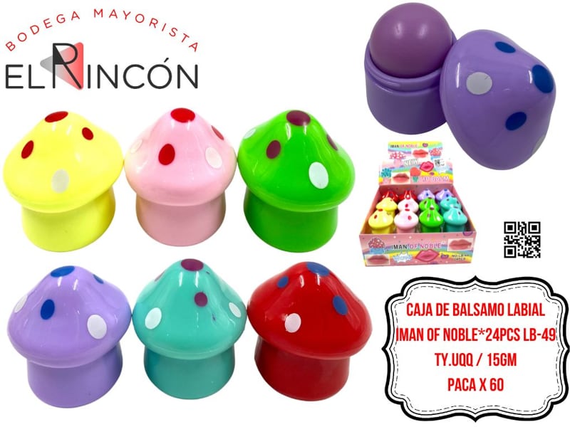 CAJA DE BALSAMO LABIAL IMAN OF NOBLE*24PCS LB-49