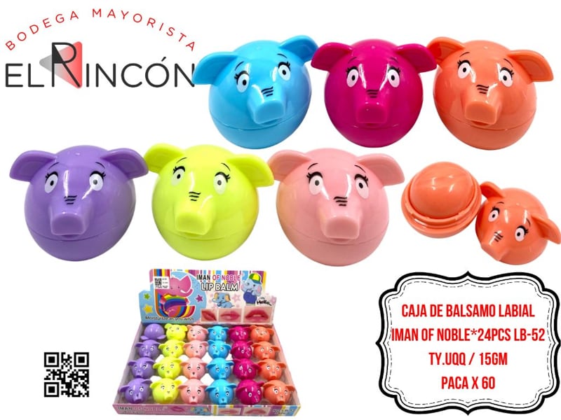 CAJA DE BALSAMO LABIAL IMAN OF NOBLE*24PCS LB-52