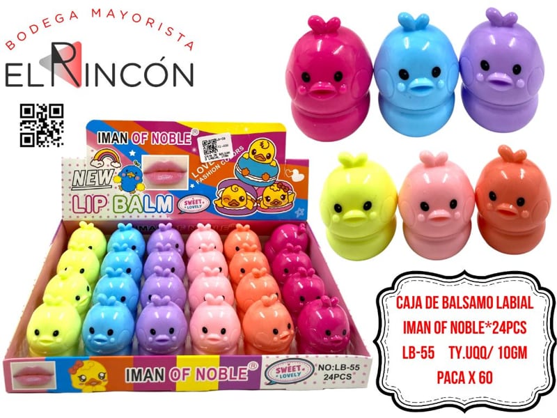 CAJA DE BALSAMO LABIAL IMAN OF NOBLE*24PCS LB-55