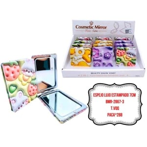 ESPEJO LUJO ESTAMPADO 7CM BMR-2867-2