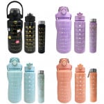 TERMO MOTIVACIONAL UNICOLOR X3 CON PINES Y STIKER 2000ML-900ML-300ML