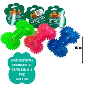 JUGUETE HUESO PARA MASCOTAS CON LUZ RINPETS BMR-1914