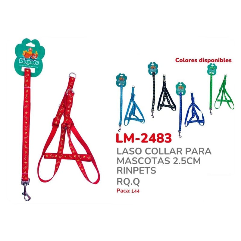 LASO COLLAR PARA MASCOTAS 2.5CM RINPETS BMR-2483