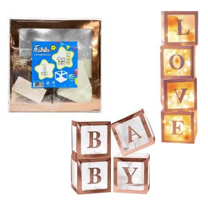 CAJA DECORATIVA PARA GLOBOS PALO ROSA: