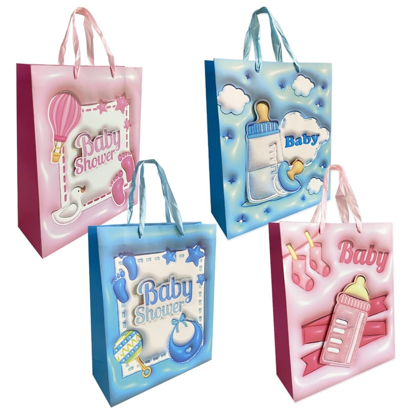 BOLSA REGALO CORAZONES FELIZ DIA 26*32*10CM (PQX12):