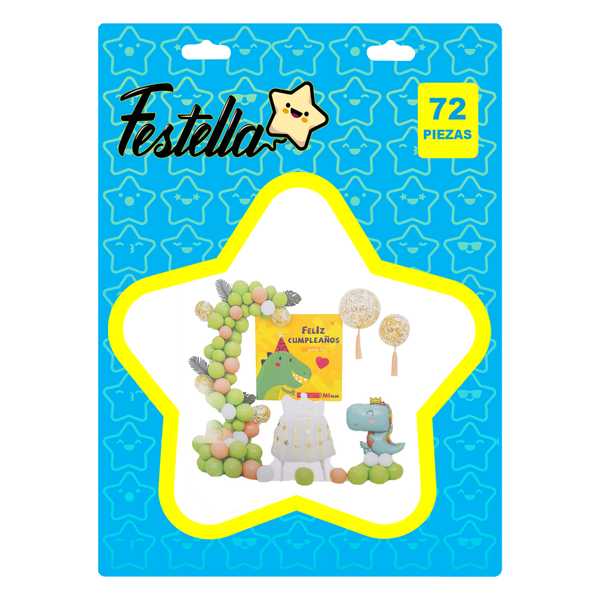 KIT GLOBO ORGANIC DINOSAURIO X72.