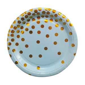 PLATO DE FIESTA CHISPIADO AZUL X10,