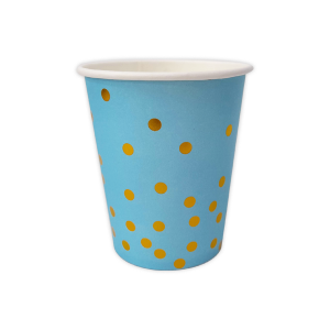 VASO DE FIESTA CHISPIADO AZUL X10,