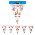 BANDERIN UNICORNIO FLORES,