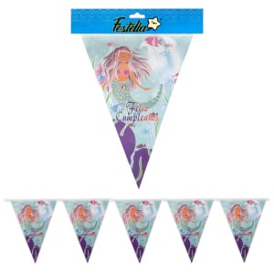 BANDERIN FELIZ CUMPLEAÑOS SIRENA,