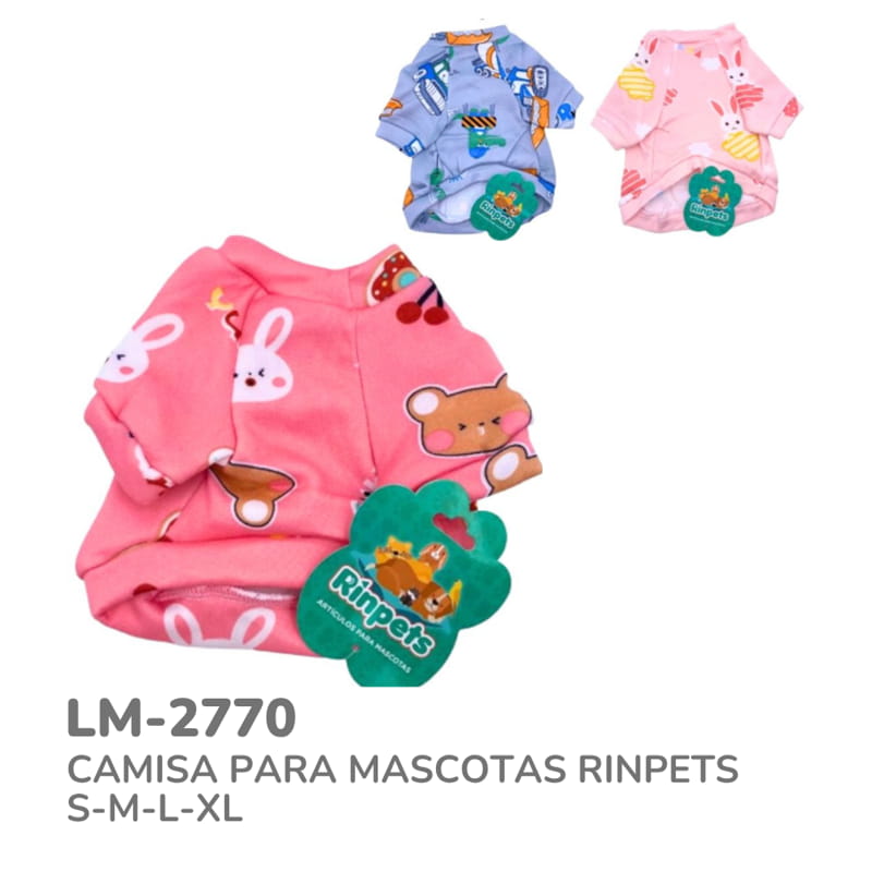 CAMISA PARA MASCOTAS RINPETS S-M-L-XL BMR-2770