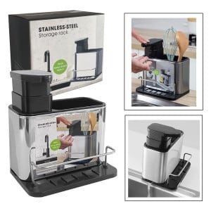 DISPENSADOR DE JABON Y PORTA ESPONJA ORGANIZADOR