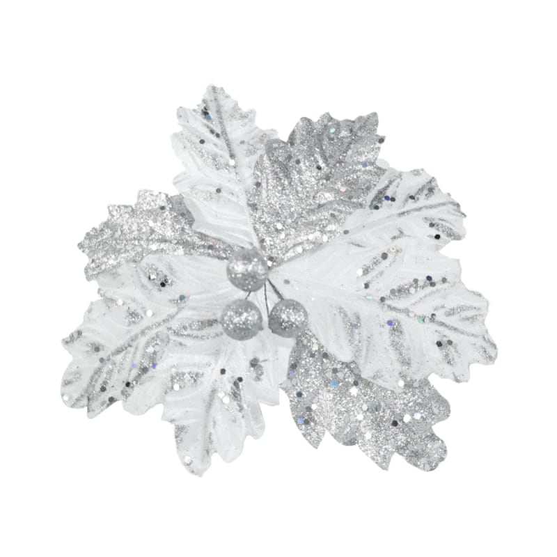 FLOR NAVIDEÑA PLATEADA