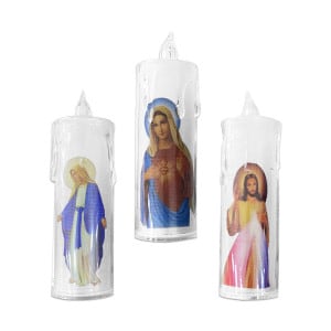 VELA NAVIDEÑA ESTAMPADA LUZ CALIDA (CJX24)