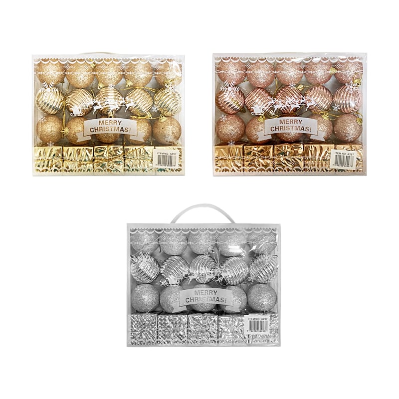 BOLA NAVIDEÑA SURTIDA 5CM X20