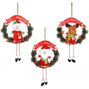 ADORNO CON MUÑECO NAVIDEÑO