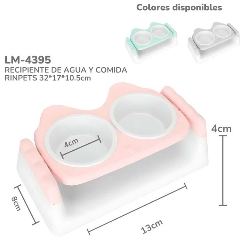RECIPIENTE DE AGUA Y COMIDA RINPETS 32*17*10.5CM BMR-4395