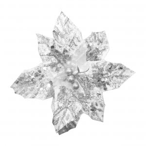 FLOR NAVIDEÑA PLATEADA