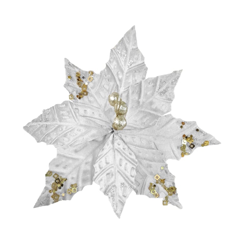 FLOR NAVIDEÑA PLATEADA