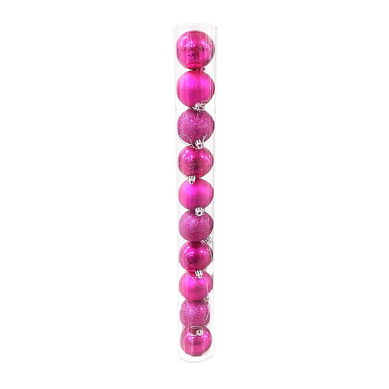 BOLA NAVIDEÑA FUCSIA 6CM X10