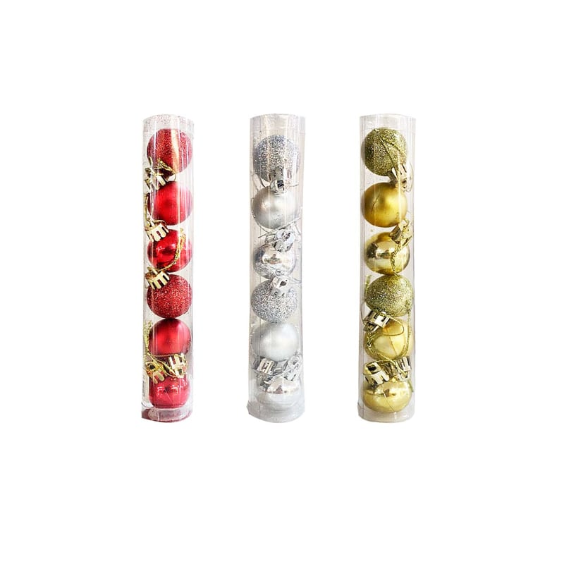BOLA NAVIDEÑA SURTIDA 3CM X6